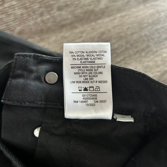 Joe's Jeans Savannah Black Coated Wide Leg Crop Jean Pants Size 26 Sailor Style - Picture 8 of 15